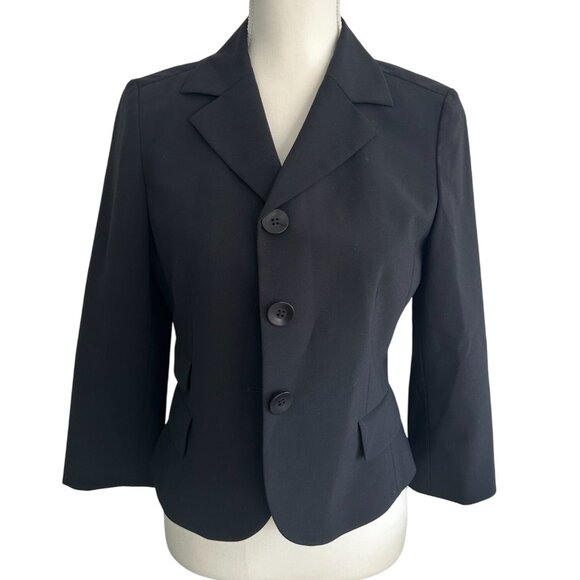 HALOGEN Black Office Three Button Blazer Size Medium - Picture 3 of 6
